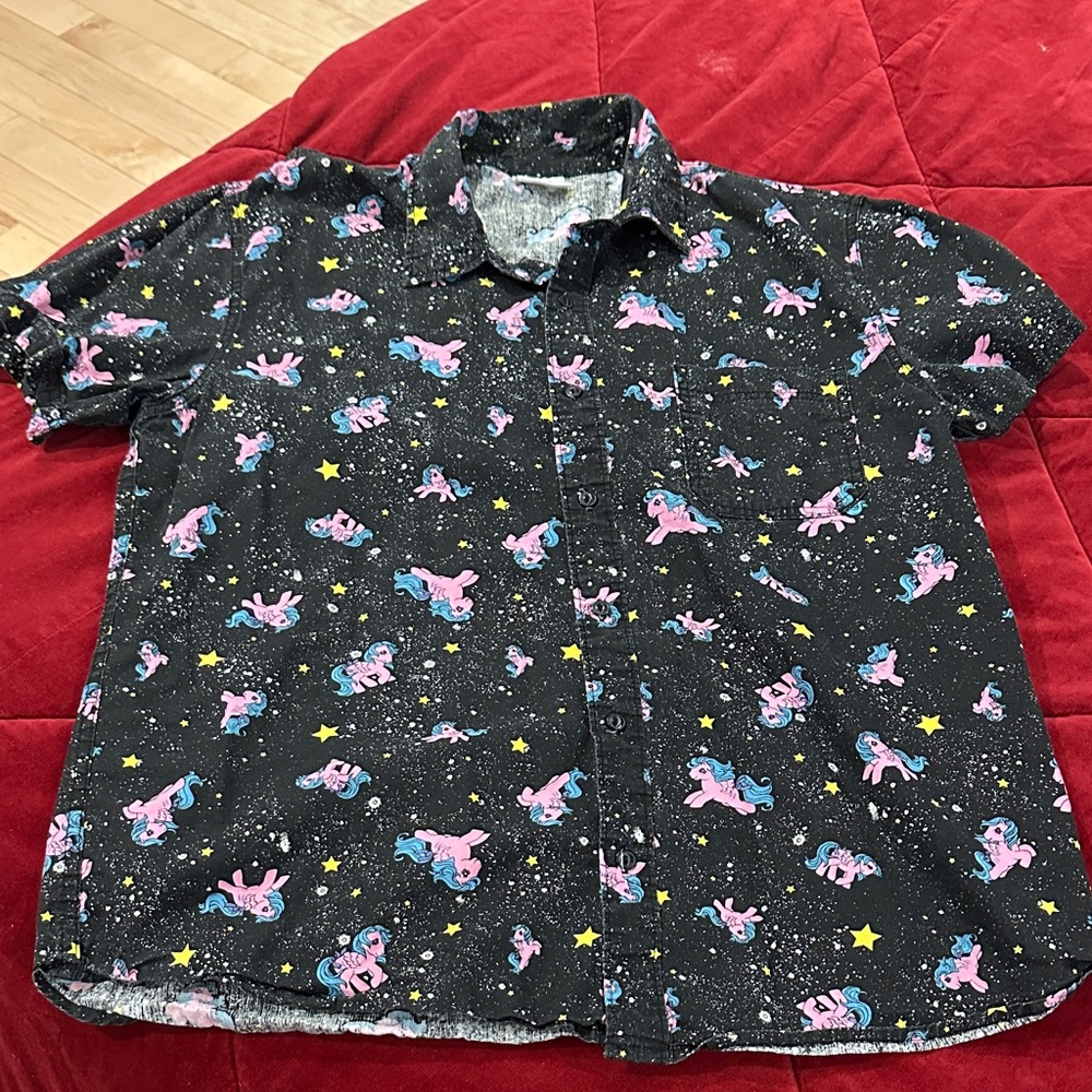 Men’s My Liitle Pony Print Black Short Sleeve Shirt